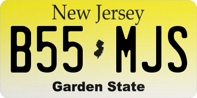 NJ license plate B55MJS