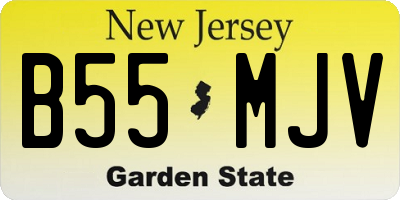 NJ license plate B55MJV