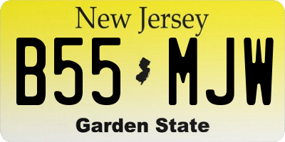 NJ license plate B55MJW