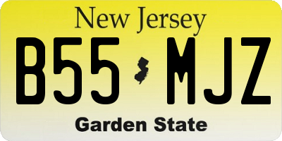 NJ license plate B55MJZ