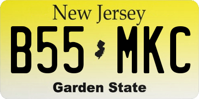 NJ license plate B55MKC