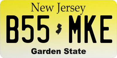 NJ license plate B55MKE