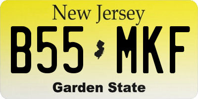 NJ license plate B55MKF
