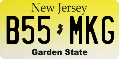 NJ license plate B55MKG