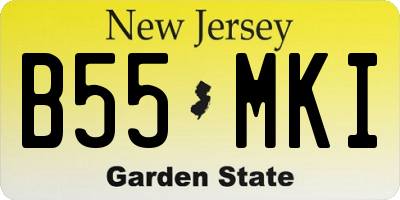 NJ license plate B55MKI