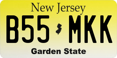 NJ license plate B55MKK
