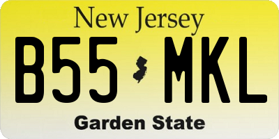 NJ license plate B55MKL