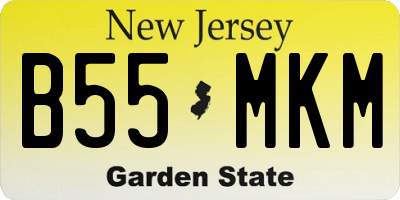 NJ license plate B55MKM