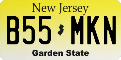 NJ license plate B55MKN
