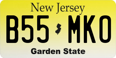 NJ license plate B55MKO
