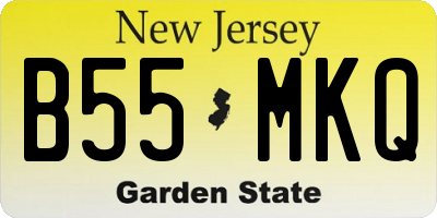 NJ license plate B55MKQ