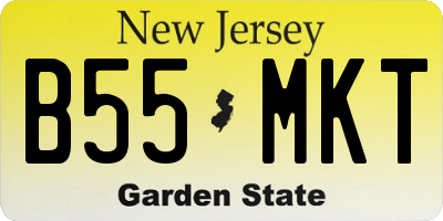 NJ license plate B55MKT