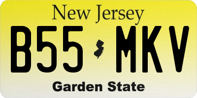 NJ license plate B55MKV