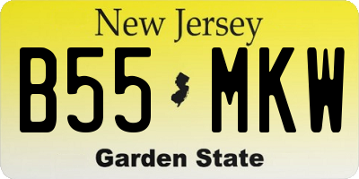NJ license plate B55MKW