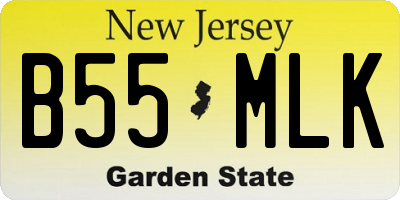 NJ license plate B55MLK