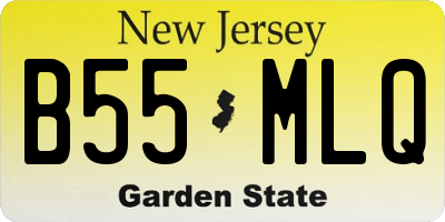 NJ license plate B55MLQ
