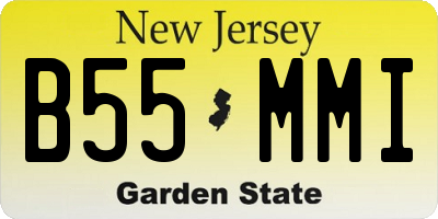 NJ license plate B55MMI