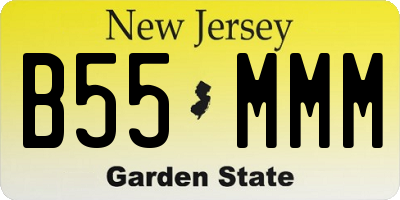 NJ license plate B55MMM