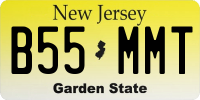 NJ license plate B55MMT