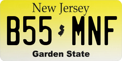 NJ license plate B55MNF