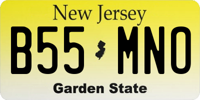 NJ license plate B55MNO