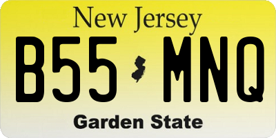 NJ license plate B55MNQ