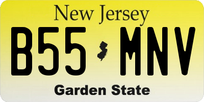NJ license plate B55MNV