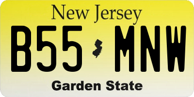 NJ license plate B55MNW