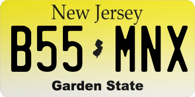NJ license plate B55MNX