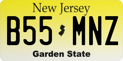 NJ license plate B55MNZ