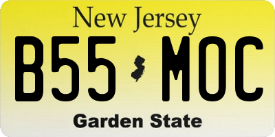 NJ license plate B55MOC
