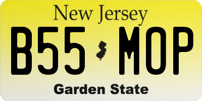 NJ license plate B55MOP