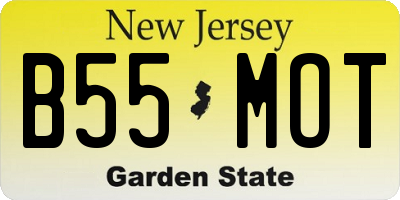 NJ license plate B55MOT