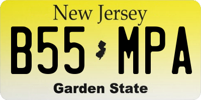 NJ license plate B55MPA