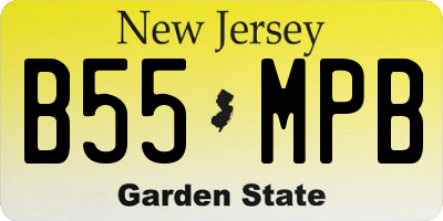 NJ license plate B55MPB