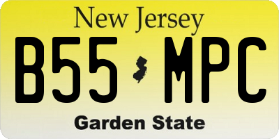 NJ license plate B55MPC