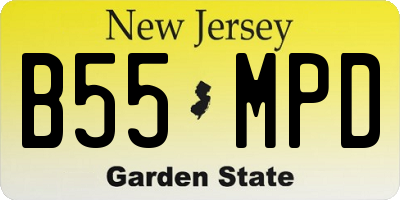 NJ license plate B55MPD