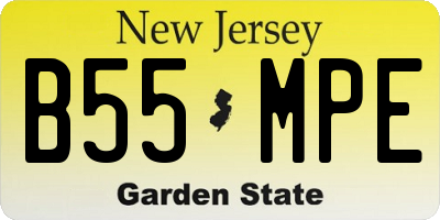 NJ license plate B55MPE