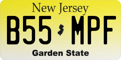 NJ license plate B55MPF
