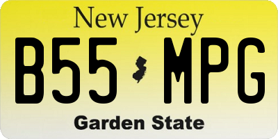 NJ license plate B55MPG