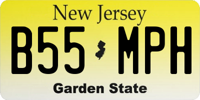 NJ license plate B55MPH