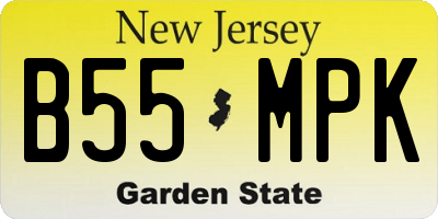 NJ license plate B55MPK
