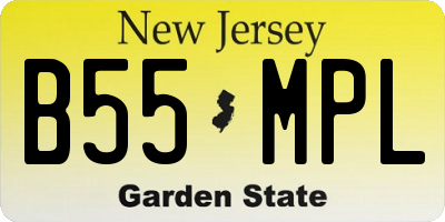 NJ license plate B55MPL