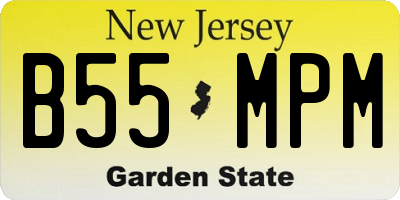 NJ license plate B55MPM
