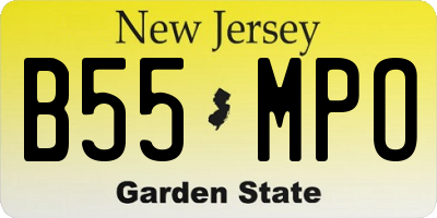 NJ license plate B55MPO