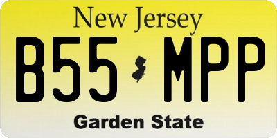 NJ license plate B55MPP