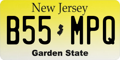 NJ license plate B55MPQ