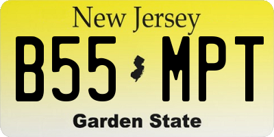 NJ license plate B55MPT