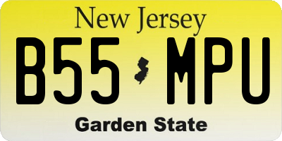 NJ license plate B55MPU