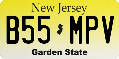 NJ license plate B55MPV